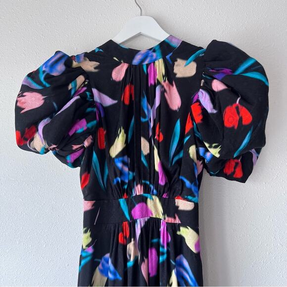 ROTATE BIRGER CHRISTENSEN Noon Floral Print Midi Dress XS Size 2 NWT - Picture 7 of 12